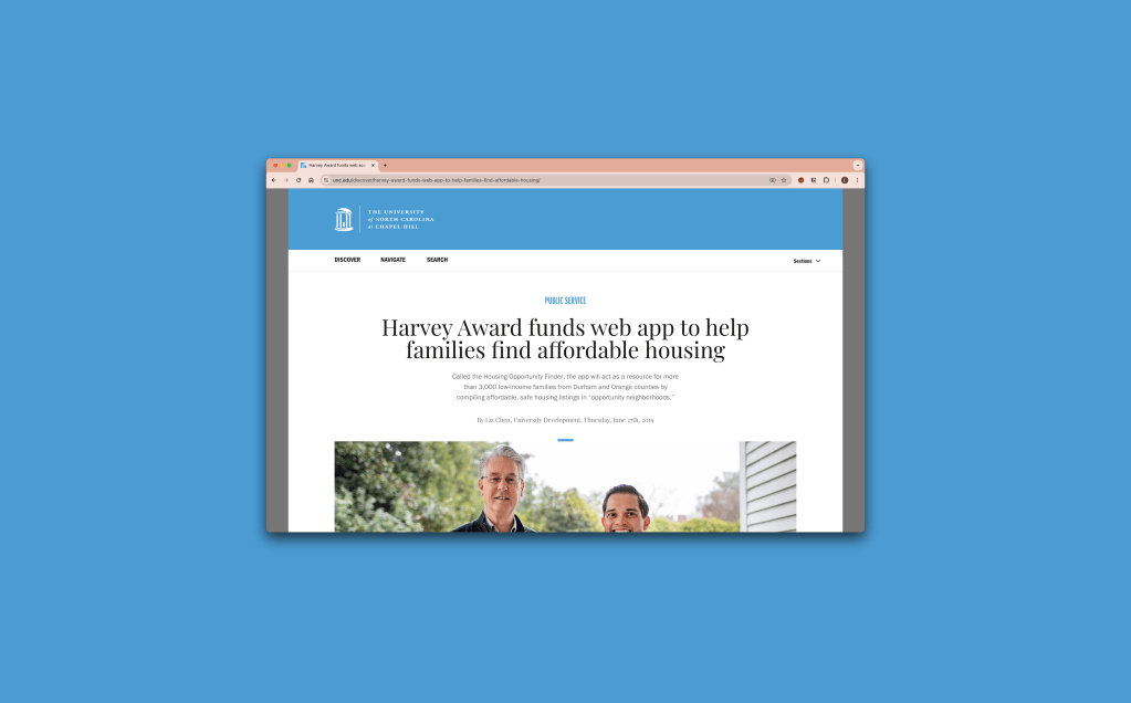 Harvey Award funds web app to help families find affordable&nbsp;housing