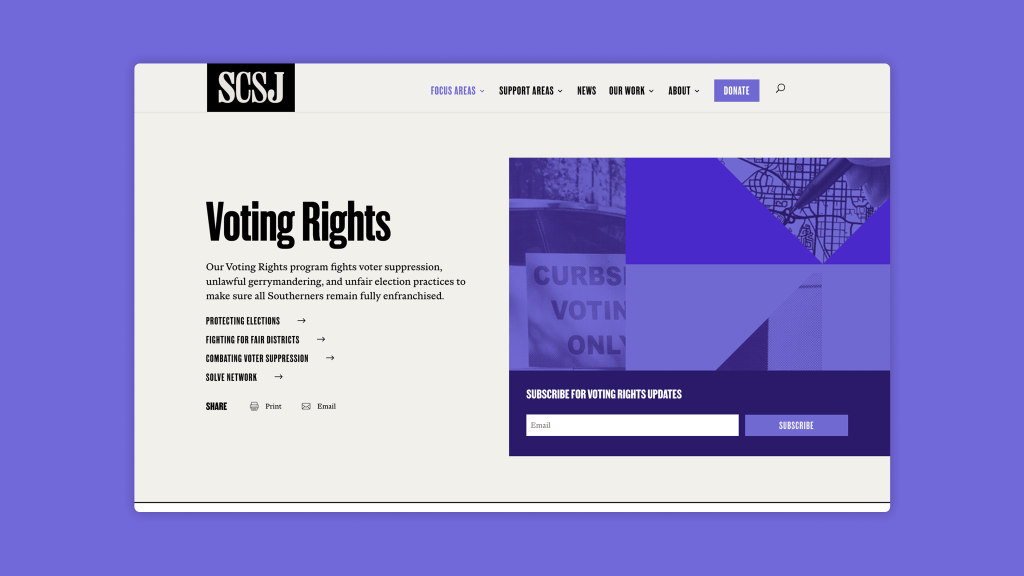 SCSJ's Voting Rights page